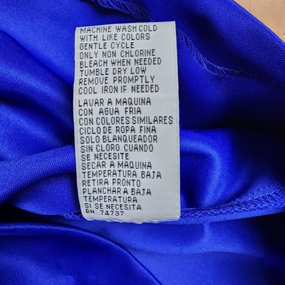 Shelby & Palmer Sheath Dress Womens 12 Royal Blue Stretch Bow at Shoulder Party - Picture 10 of 10